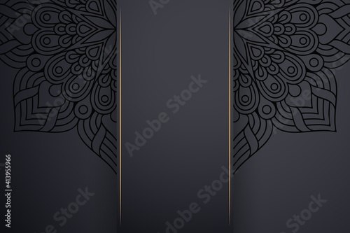 Luxury dark gold mandala ornament template