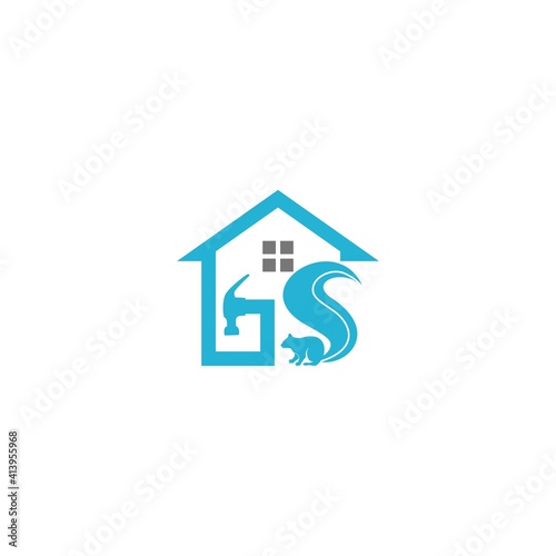 Letter GS squirrel renovation house logo design