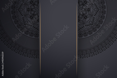 Luxury dark gold mandala ornament template