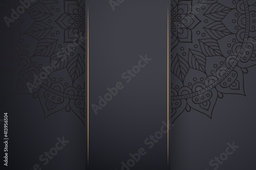 Luxury dark gold mandala ornament template