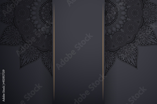 Luxury dark gold mandala ornament template