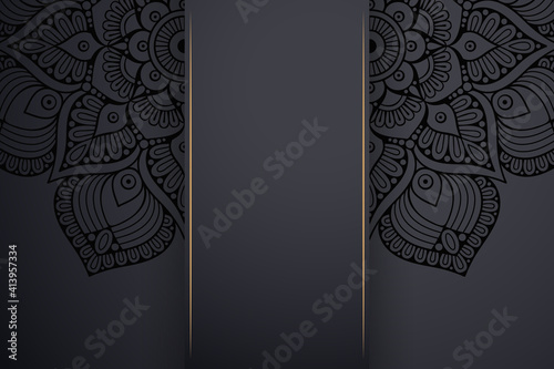 Luxury dark gold mandala ornament template
