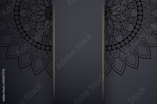 Luxury dark gold mandala ornament template