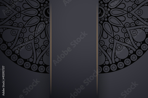 Luxury dark gold mandala ornament template
