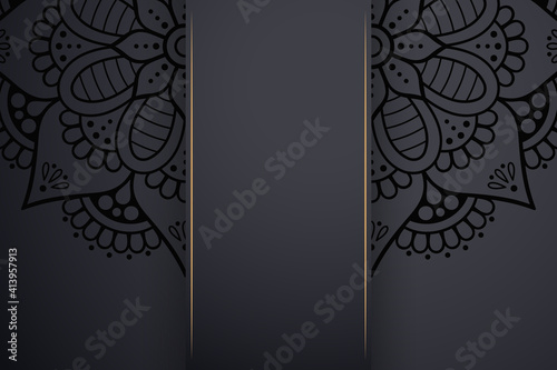 Luxury dark gold mandala ornament template