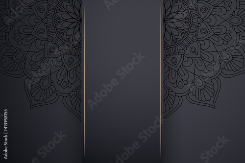 Luxury dark gold mandala ornament template