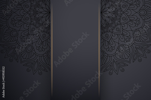 Luxury dark gold mandala ornament template
