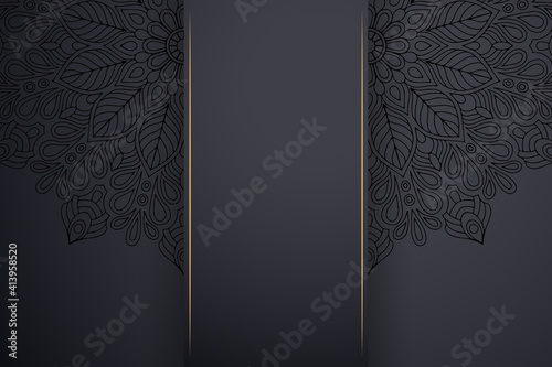 Luxury dark gold mandala ornament template