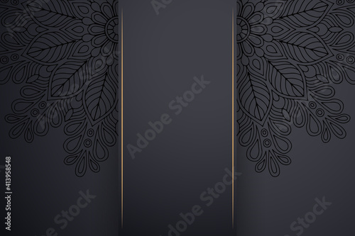 Luxury dark gold mandala ornament template
