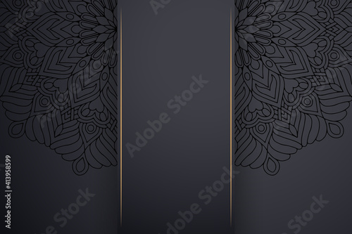 Luxury dark gold mandala ornament template