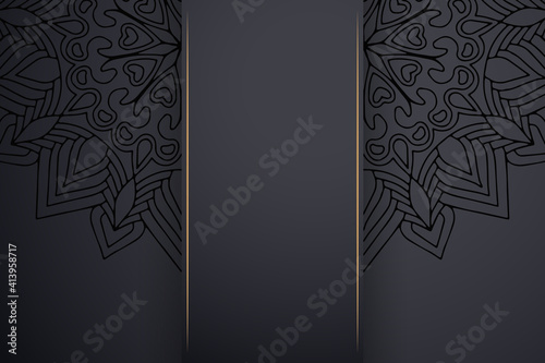 Luxury dark gold mandala ornament template