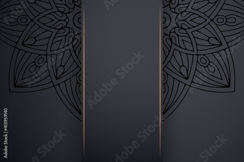 Luxury dark gold mandala ornament template
