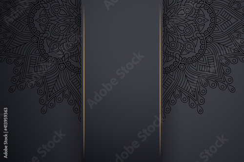 Luxury dark gold mandala ornament template