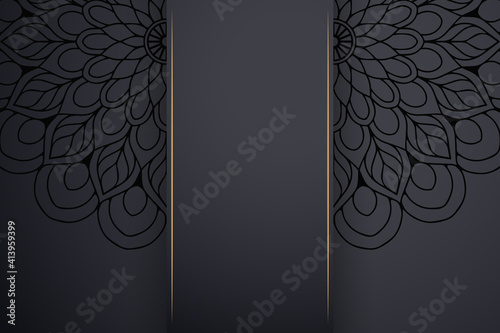 Luxury dark gold mandala ornament template