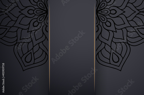 Luxury dark gold mandala ornament template