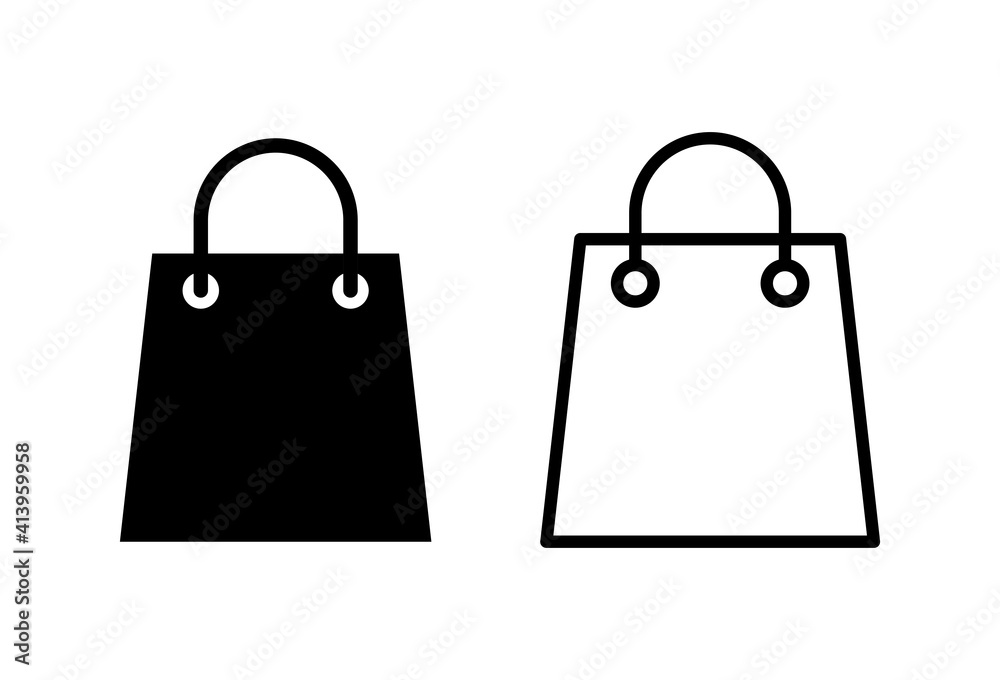 Shopping bag icon set. shopping icon vector Shopping bag icon set. shopping icon vector