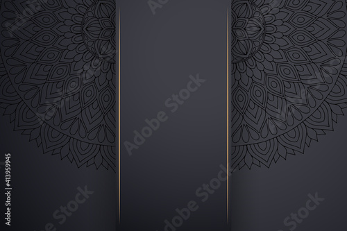 Luxury dark gold mandala ornament template