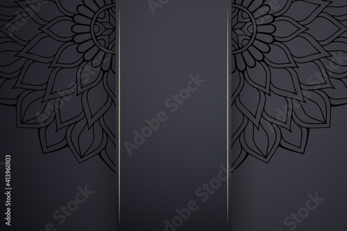 Luxury dark gold mandala ornament template