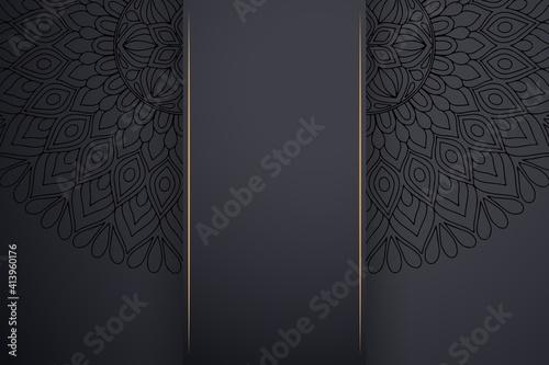 Luxury dark gold mandala ornament template