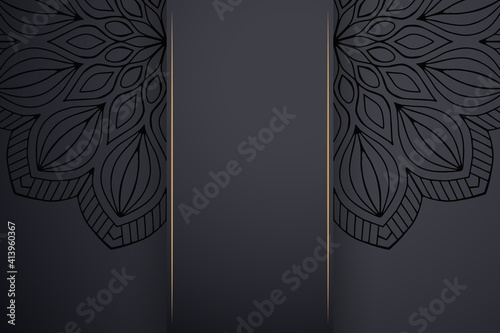 Luxury dark gold mandala ornament template