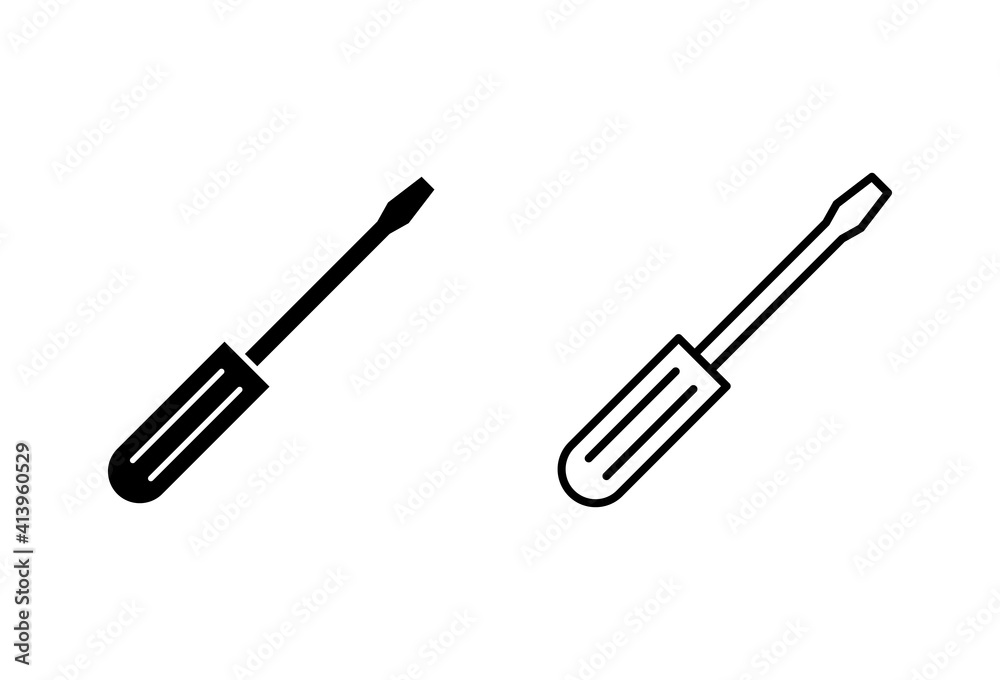 Screwdriver icon set.tools icon vector