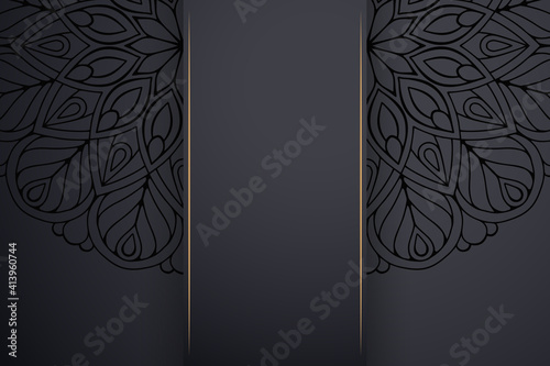 Luxury dark gold mandala ornament template