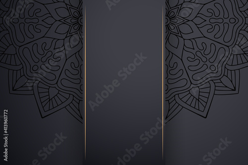 Luxury dark gold mandala ornament template