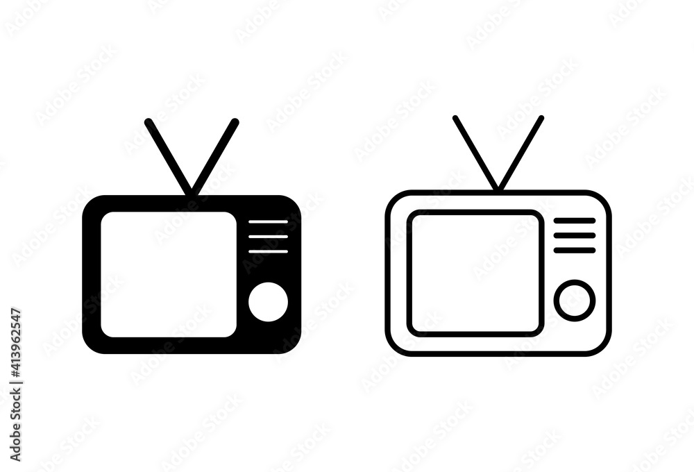 Tv icon set. television icon vector Tv icon set. television icon vector