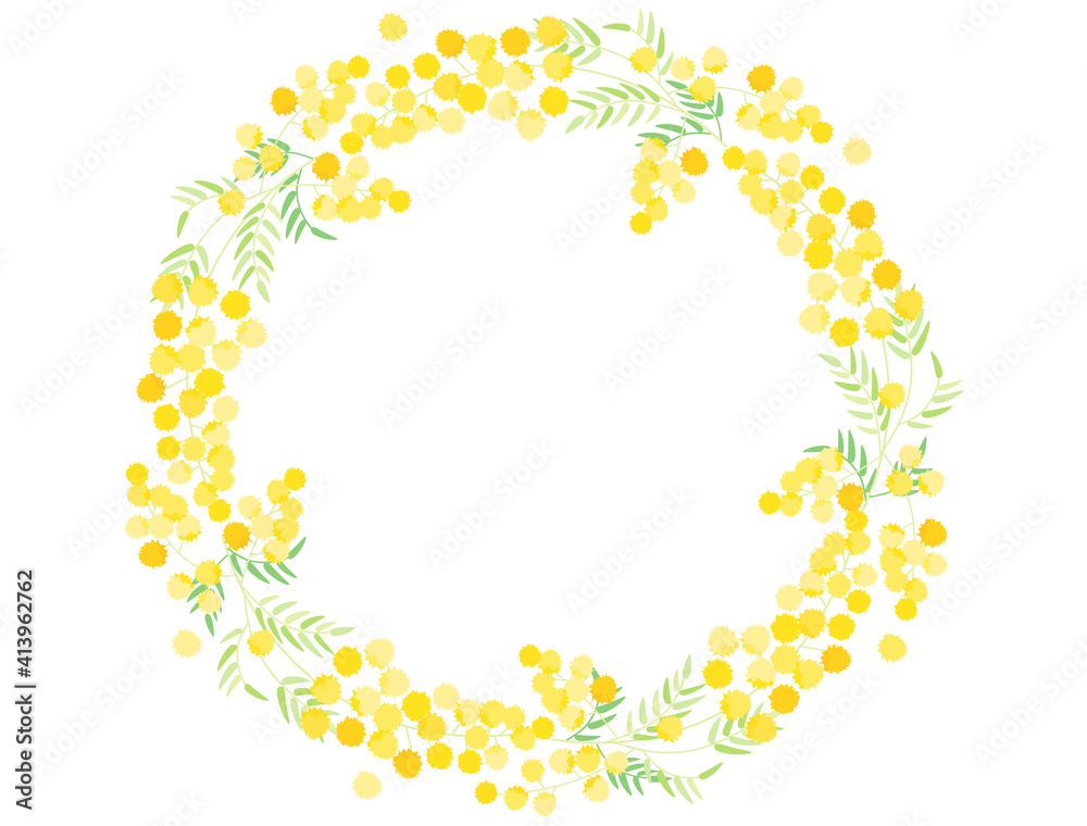 Fototapeta premium ミモザ3 アカシア フレーム 枠