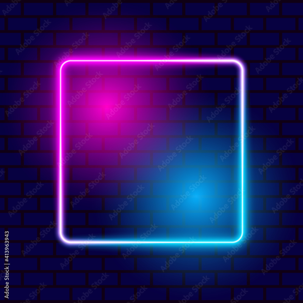 Obraz premium Abstract neon background with blue and pink lights, vector illustration.