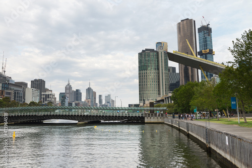 The many high rise buildings in the city of Melbourne in the late afternoon light  Australia on Dec 26th  2019.                                                   