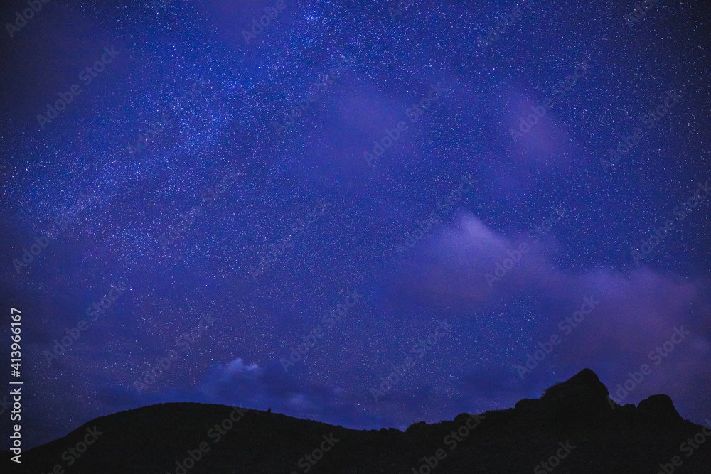 Naklejka Starry Milky Way on Oahu, Hawaii