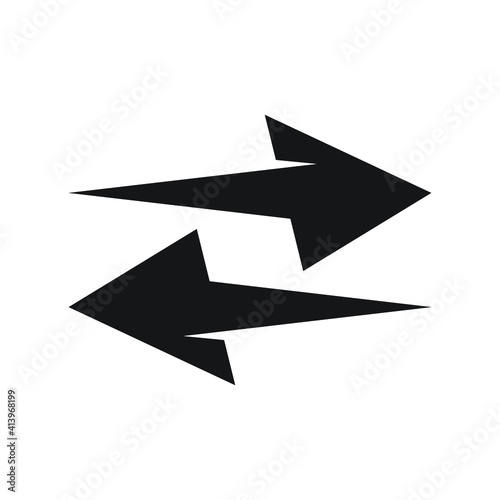 Double arrow icon design isolated on white background.