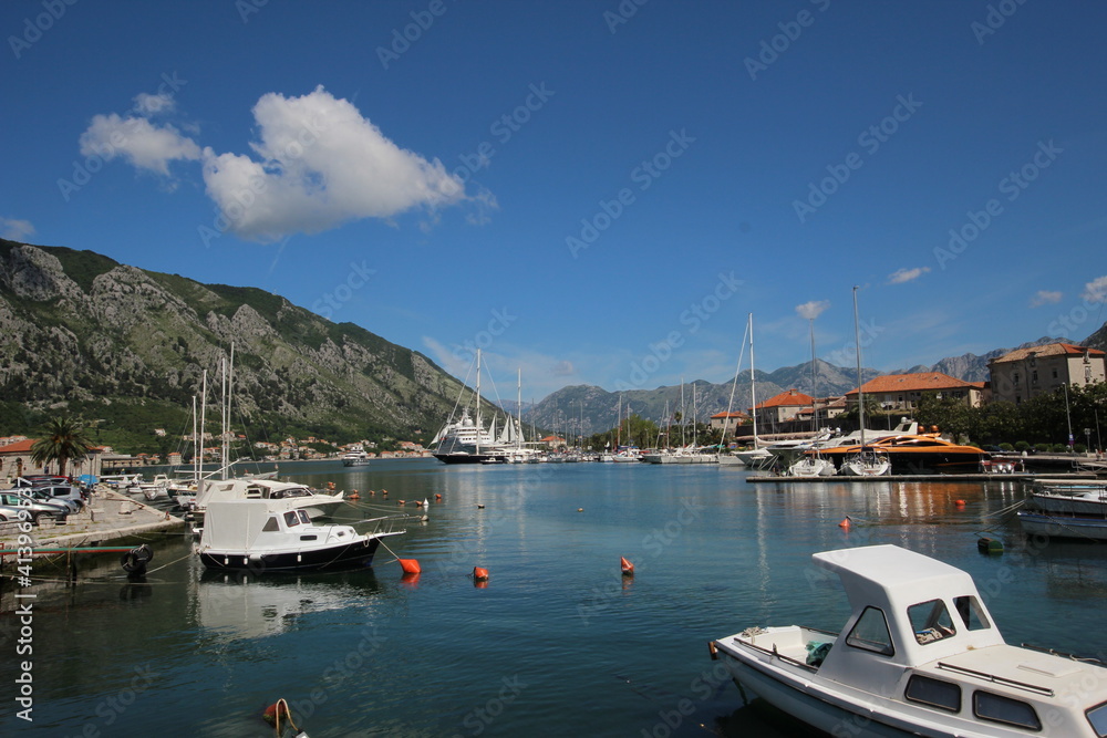 Harbour in Kotor Old Town. Montenegro,