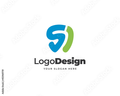 Unique dental logo vector. Creative number tooth logo design