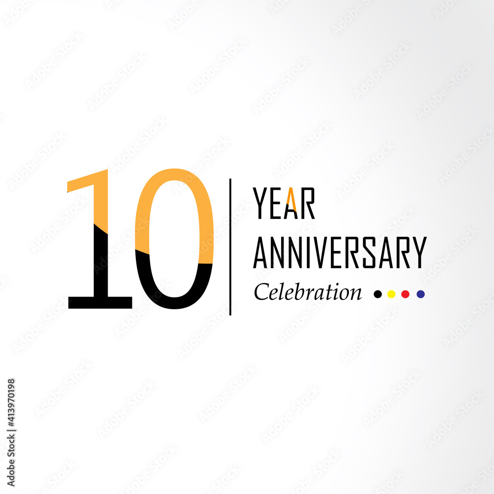 Year Anniversary Vector Template Design Illustration Black Orange Elegant White Background Year Anniversary Vector Template Design Illustration Black Orange Elegant White Background