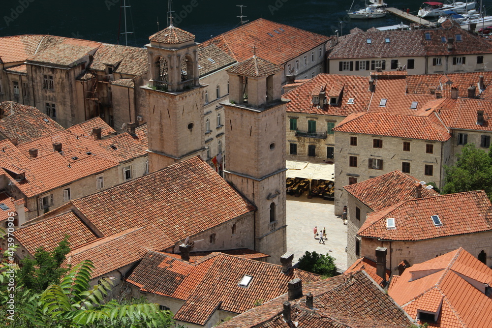 View over the old town of Kotor, Montenegro.