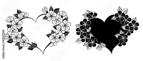 Cherry blossom heart frame