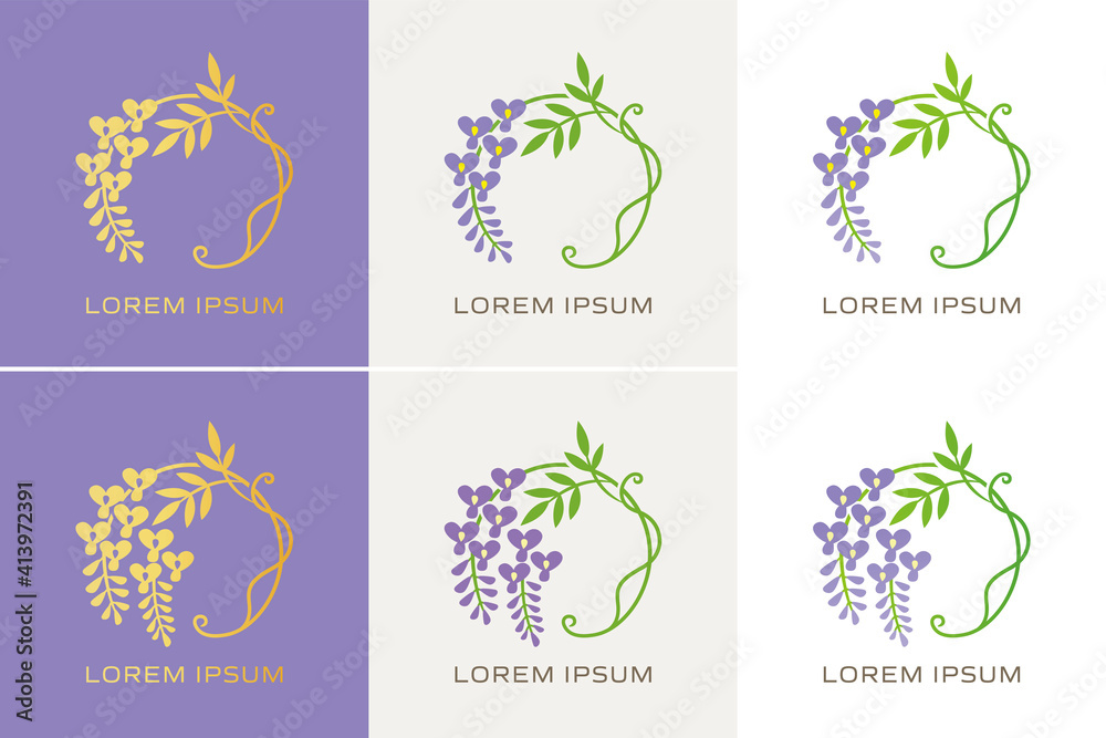 藤の花のロゴ Stock Vector Adobe Stock