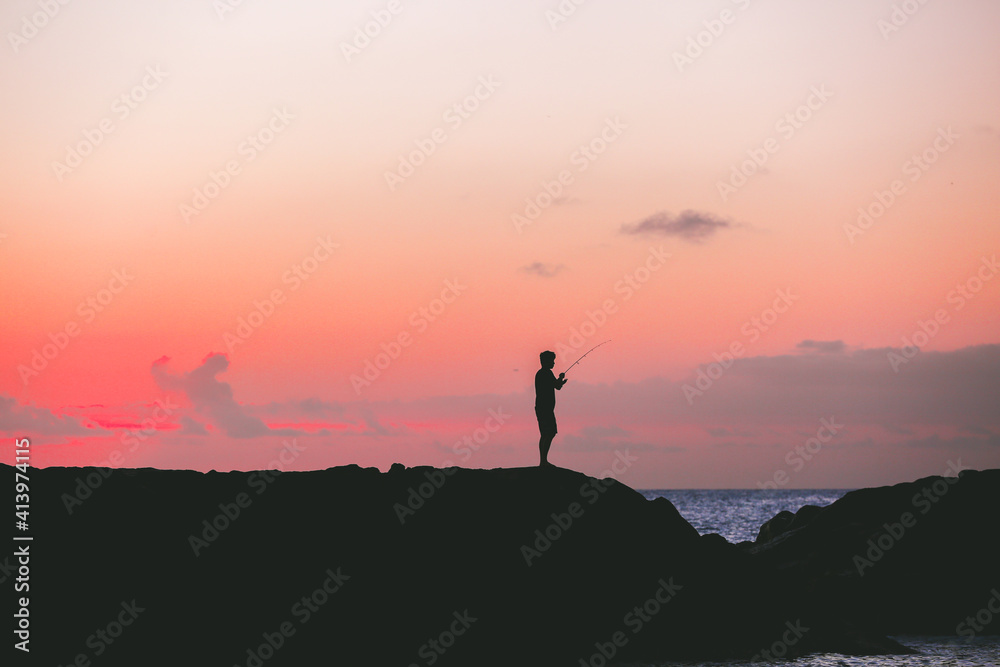 Sunset by the sea, Honolulu, Oahu, Hawaii | Nature Landscape