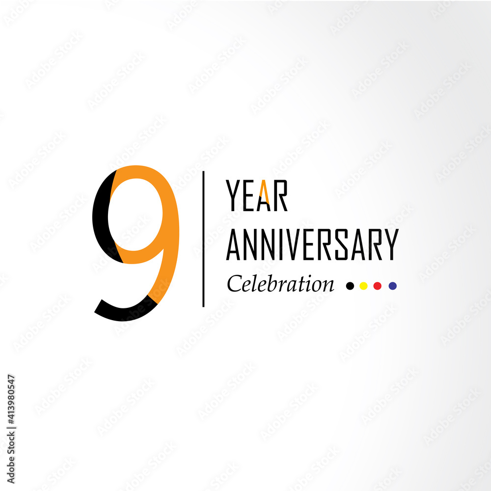 Year Anniversary Vector Template Design Illustration Black Orange Elegant White Background Year Anniversary Vector Template Design Illustration Black Orange Elegant White Background