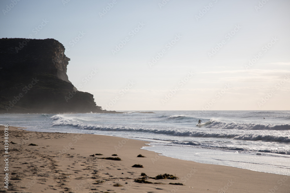 Beach and cliffs along the coastline