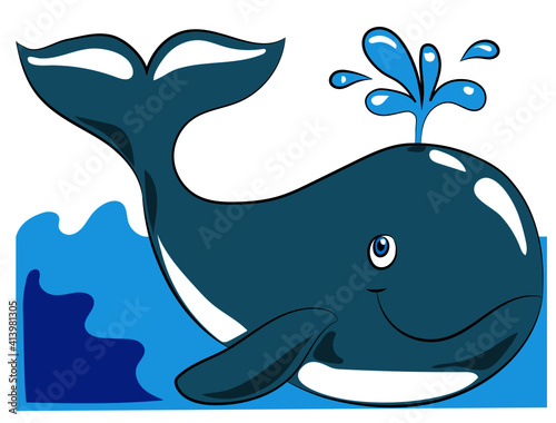 lovely cute whale in the sea