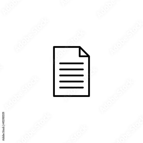 Document icon vector for computer, web and mobile app 