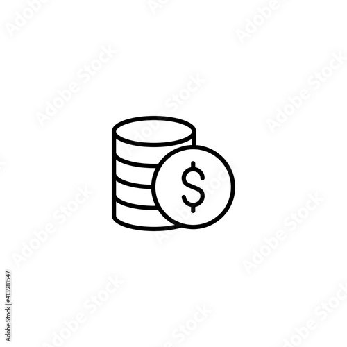 Dollar Coin icon vector for computer, web and mobile app 