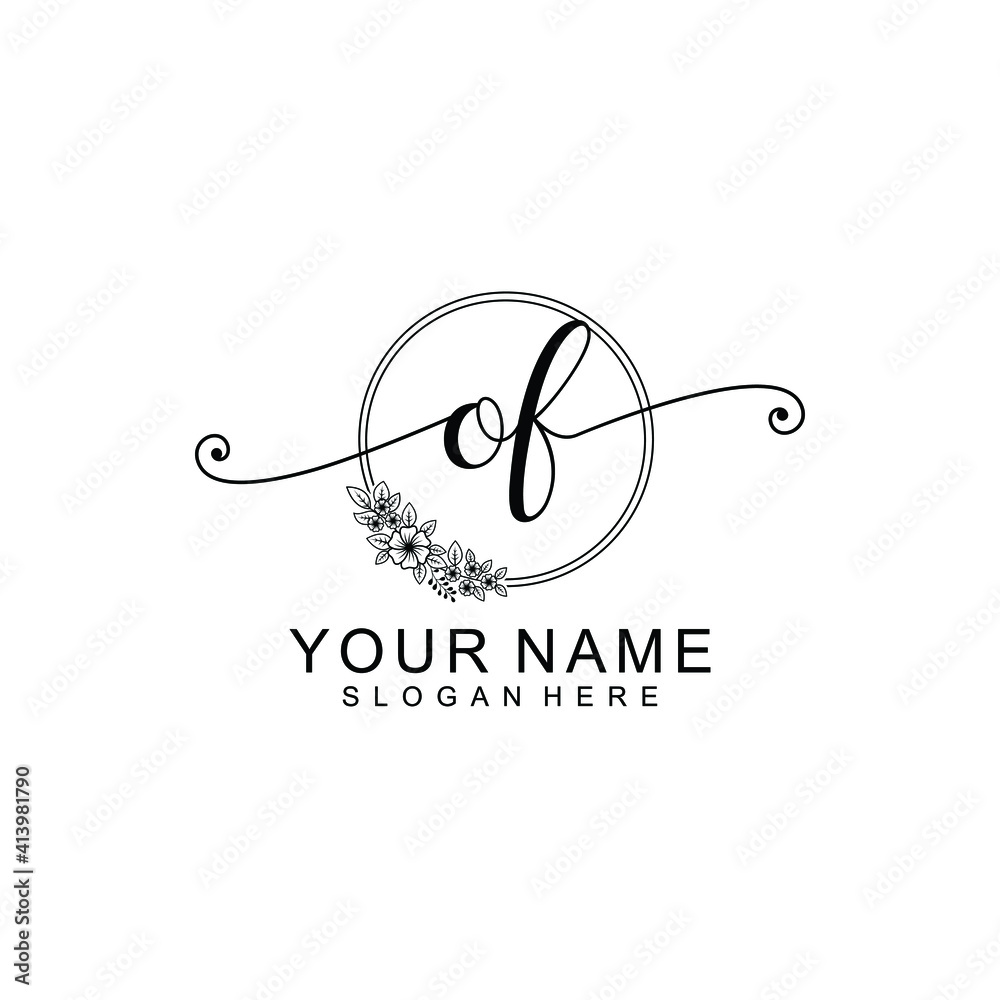 OF Initial handwriting logo template vector OF Initial handwriting logo template vector