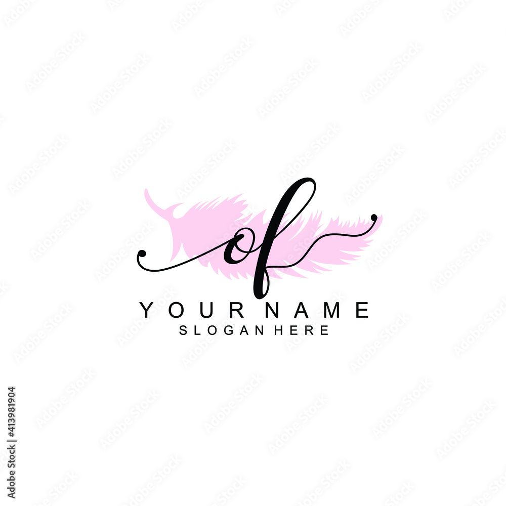 OF Initial handwriting logo template vector OF Initial handwriting logo template vector