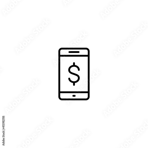 Smarphone with dollar symbol vector for computer, web and mobile apps
