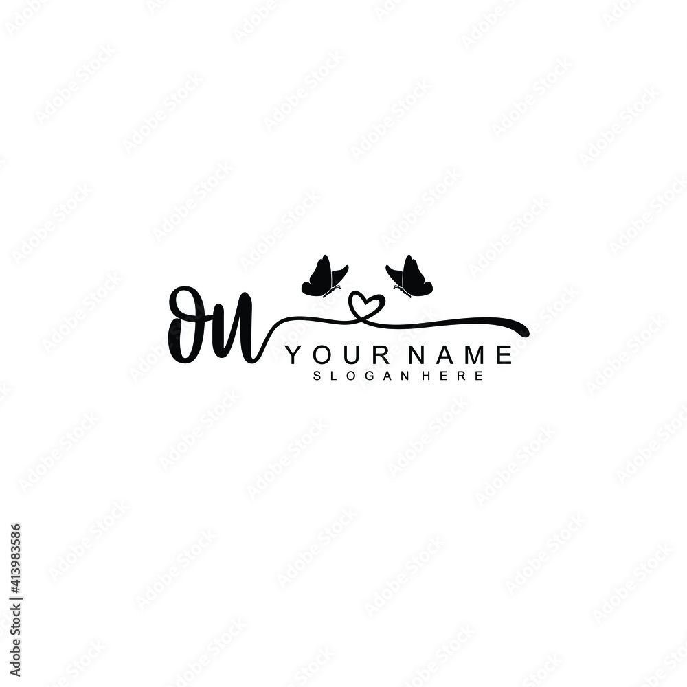 OU Initial handwriting logo template vector OU Initial handwriting logo template vector