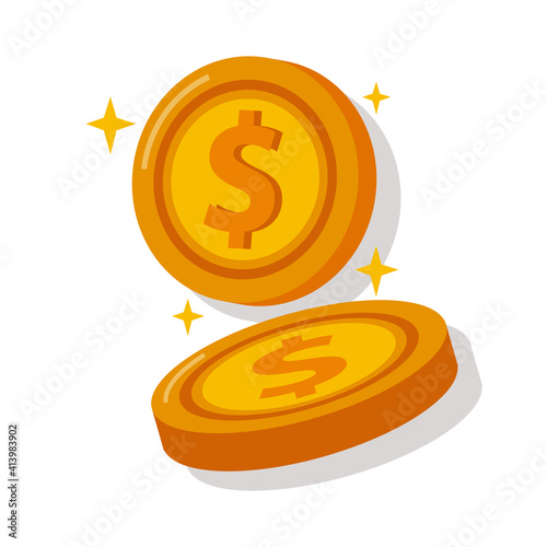 coins cash money dollars icon